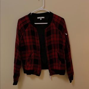 Red and black plaid bomber jacket (new)